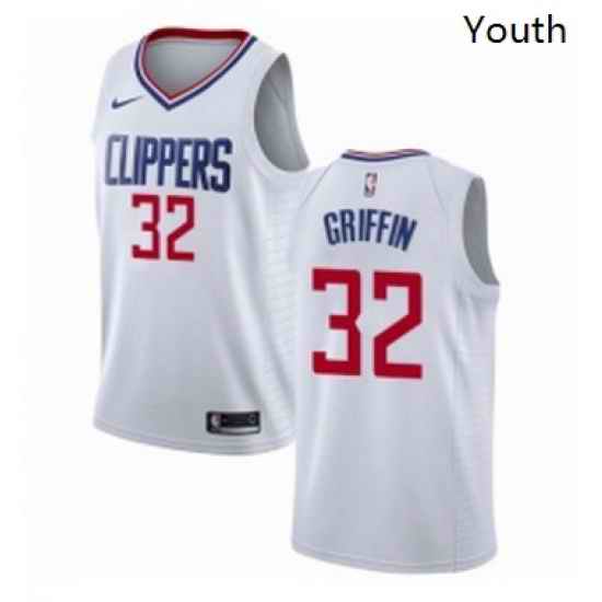 Youth Nike Los Angeles Clippers 32 Blake Griffin Authentic White NBA Jersey Association Edition
